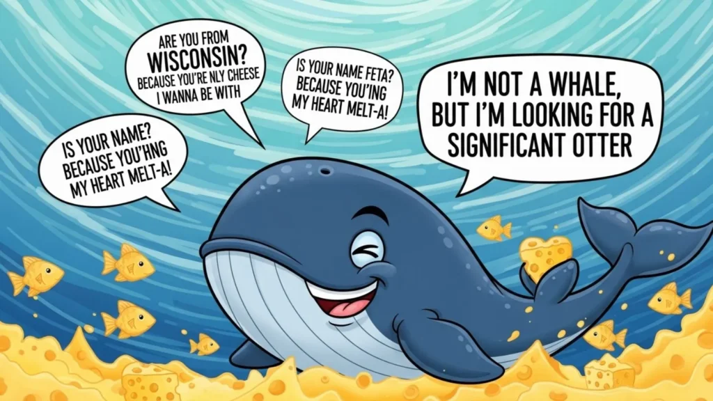 Cheesy Whales Pick Up Line