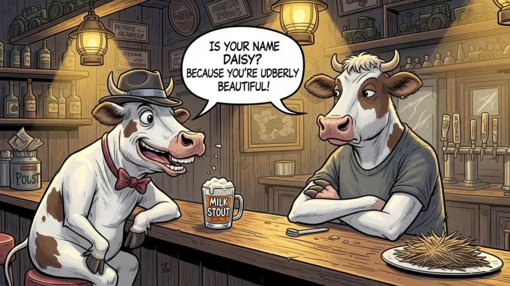 Funny Cow Pick Up Line Idea