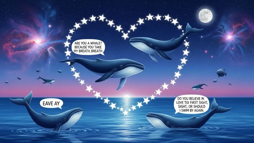 Romantic Whales Pick Up Line